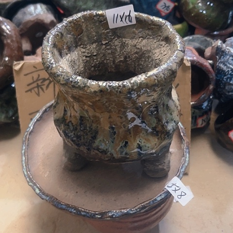 红陶粗陶花盆手工