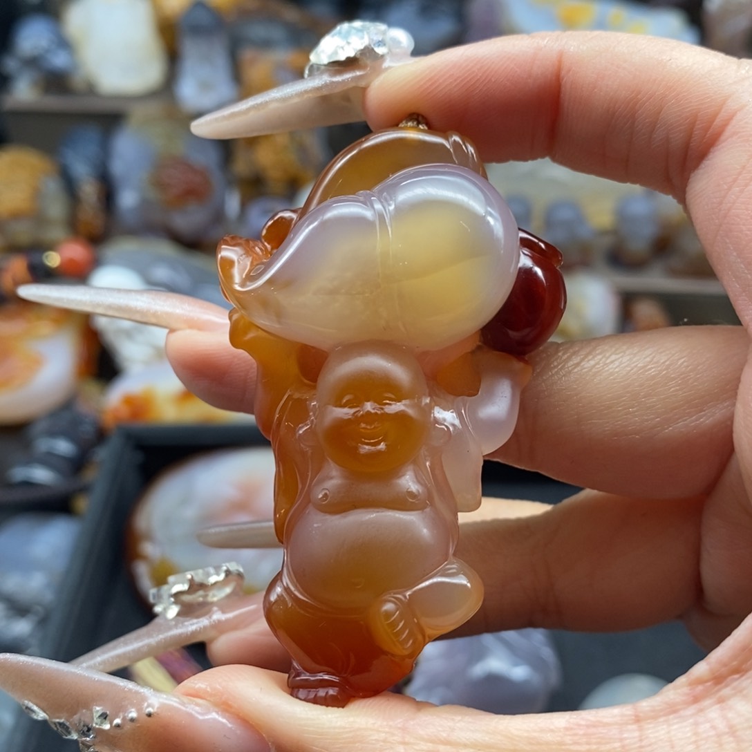 玛瑙/玉髓未镶嵌吊坠(不含链)做****^
