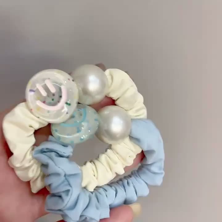 韩版新款彩色笑脸头绳少女女扎头发绳橡皮筋头绳简约高弹力头饰