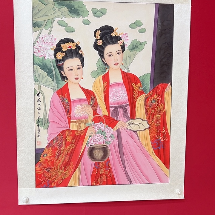 闪***空国画杨金光红色人物