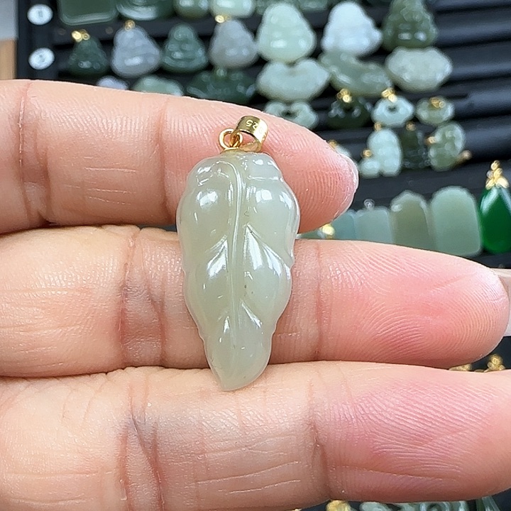 和田玉吊坠(不含链)银S925镶嵌