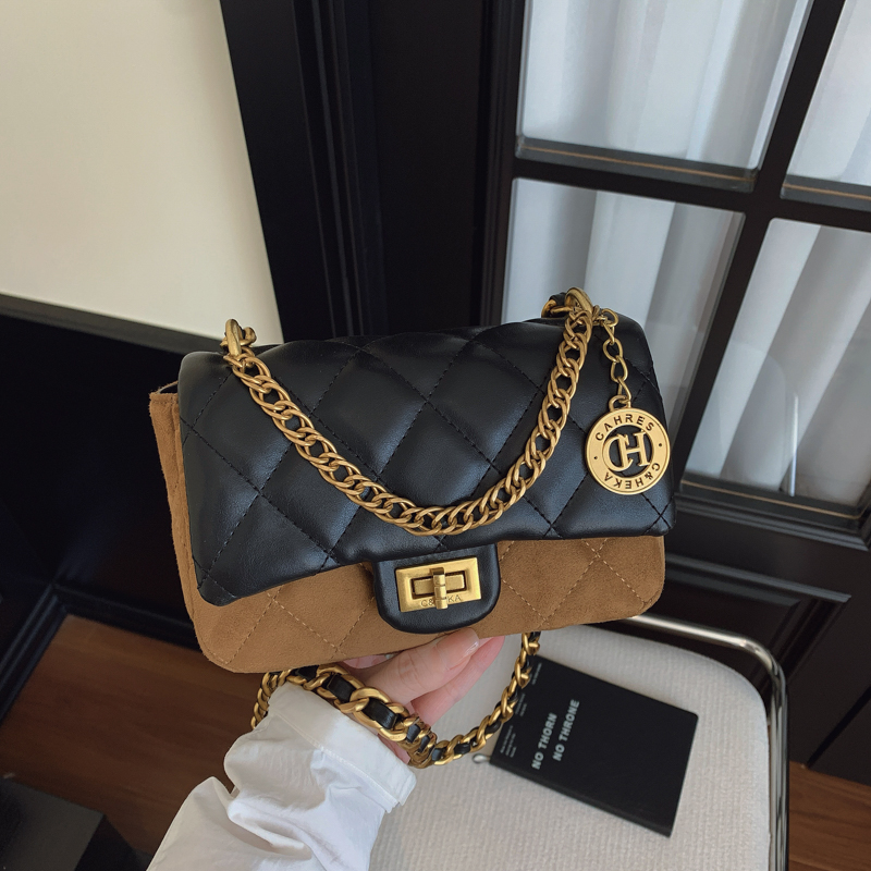 高级感包包女士2025新款春夏时尚菱格链条包网红爆款单肩斜挎小包