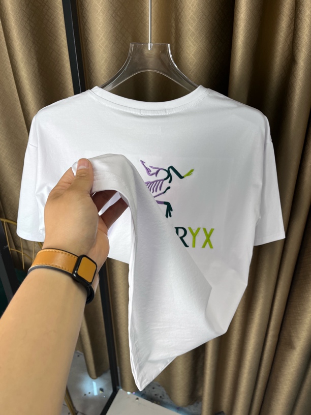 男士夏季轻奢时尚刺绣圆领短袖潮流百搭圆领T恤-001