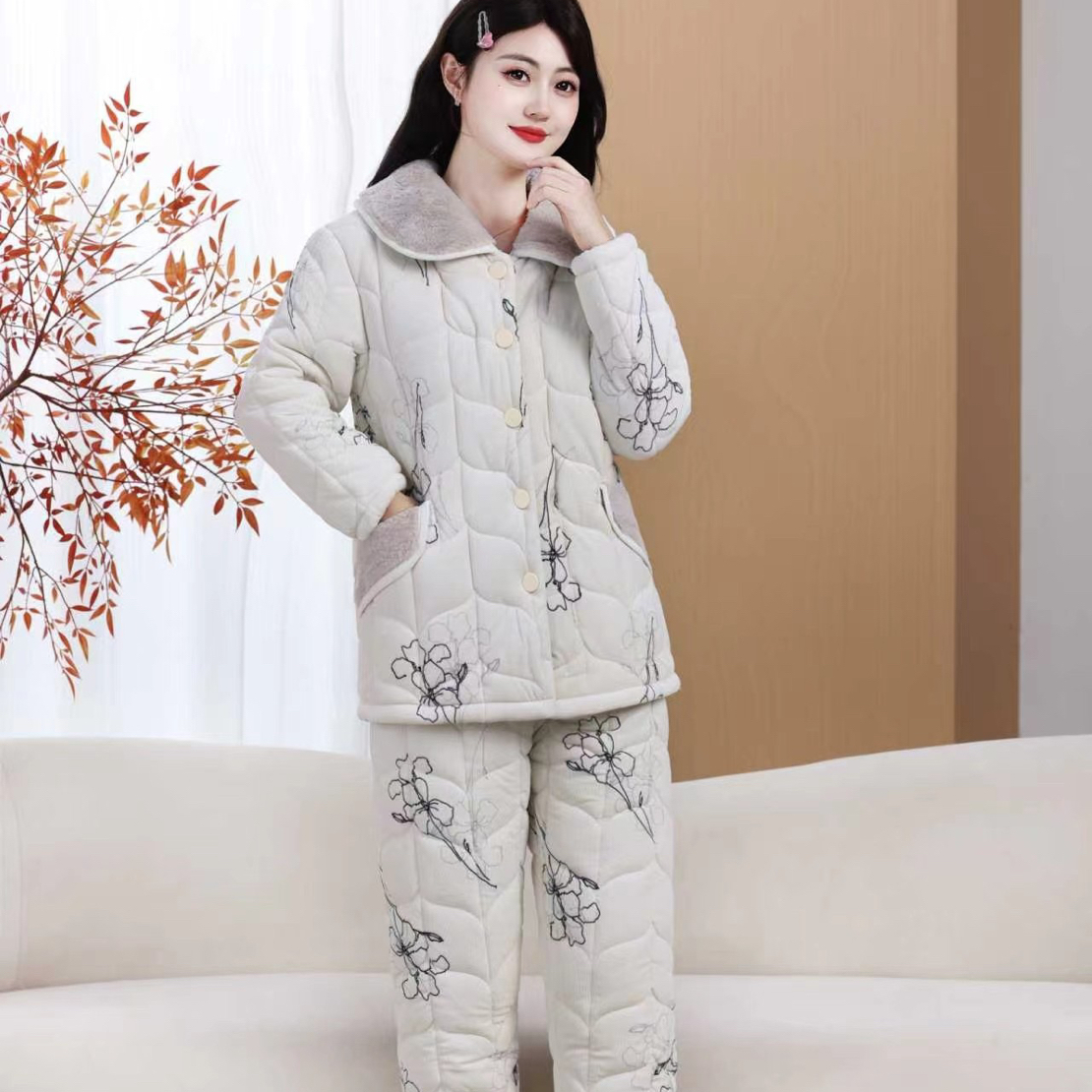 928高端冰岛绒短款套装冬季加厚保暖家居服