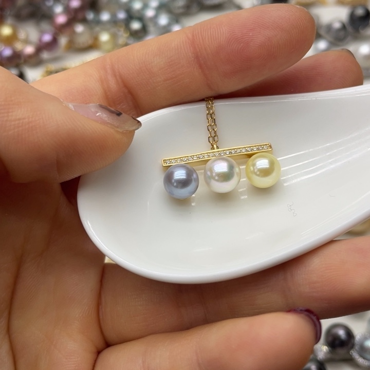 海水珍珠项链银S925镶嵌