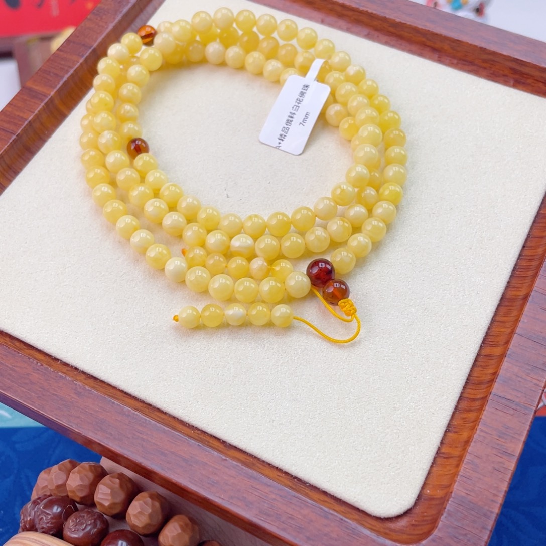 蜜蜡未镶嵌手链蜜蜡佛珠25.1克