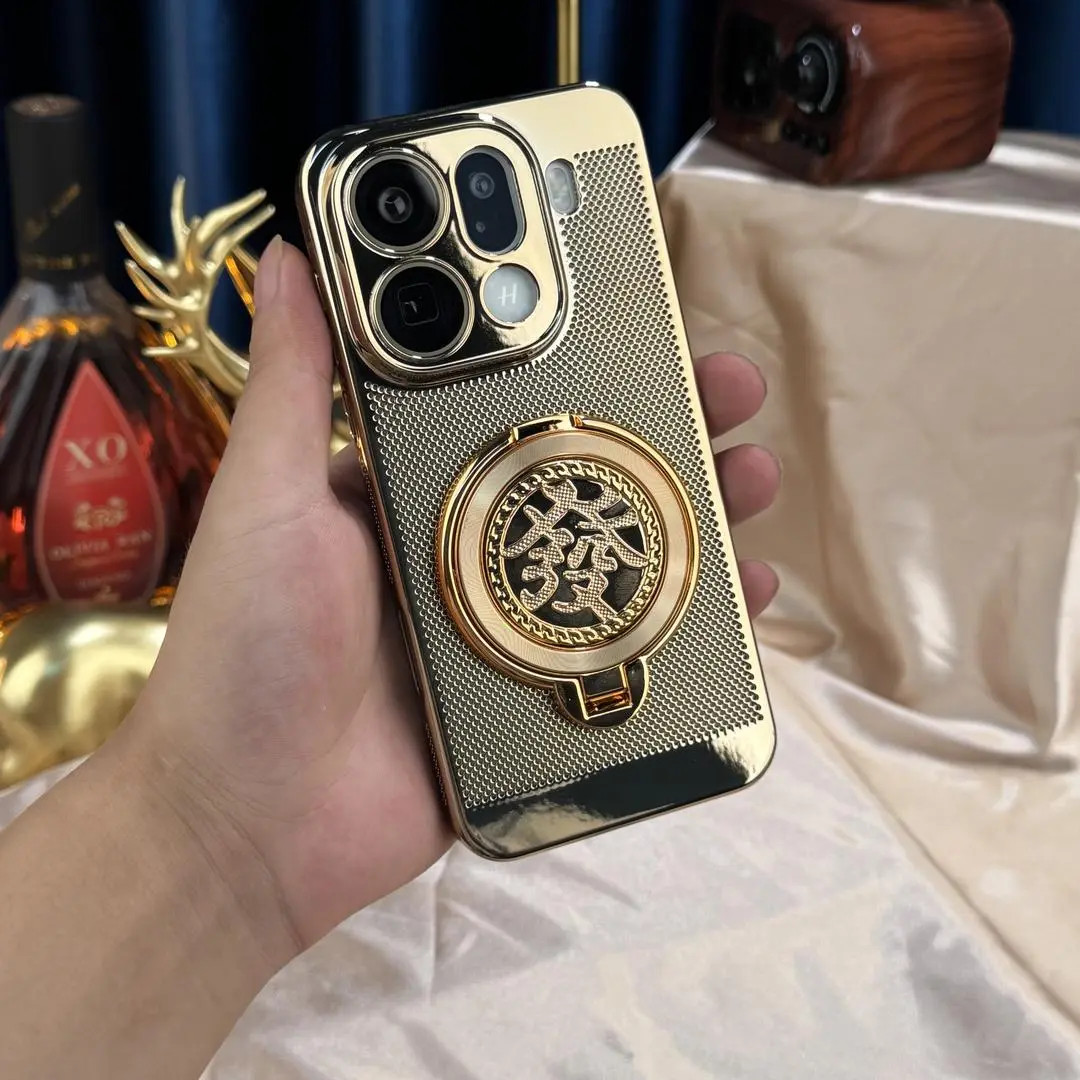 【解压陀螺 高清镜头膜】适用OPPO FindX9/X9Pro高档电镀散热支架壳