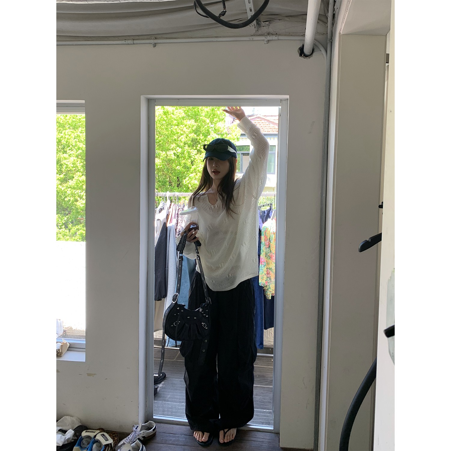 D YANGJUN夏季防晒罩衫薄款透气2025新款女装夏款慵懒镂空针织衫