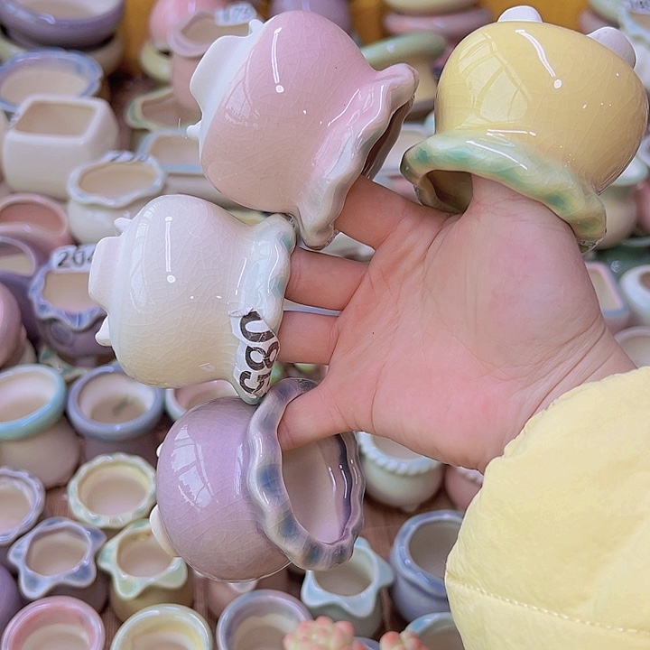 红陶 陶瓷花盆单场满12包邮