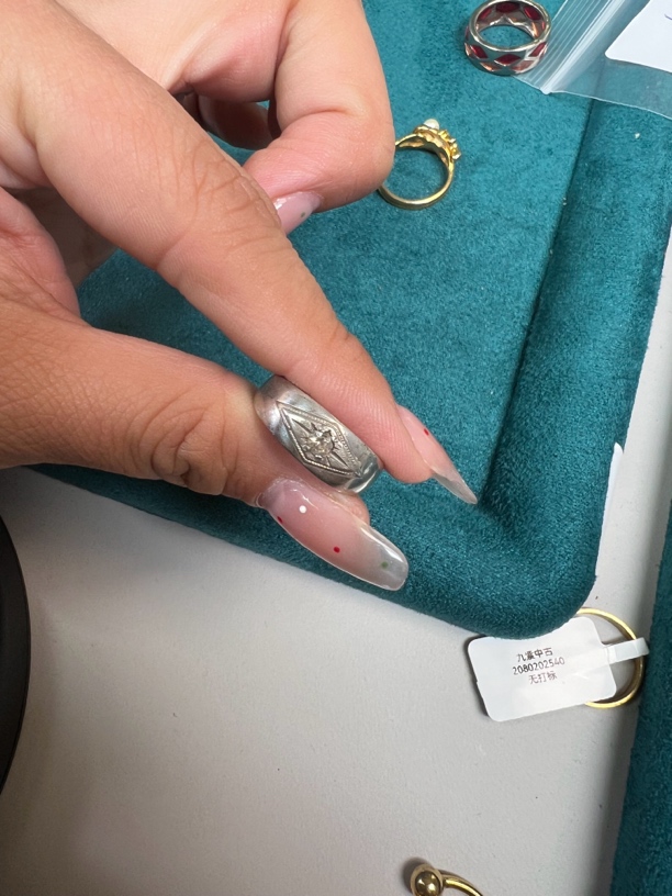 钛钢石英石戒指 镶嵌戒指