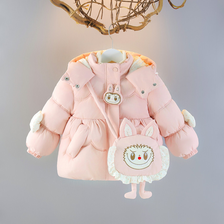 女童棉衣2025冬季新款女宝宝洋气棉袄小女孩冬装加绒加厚棉服外套