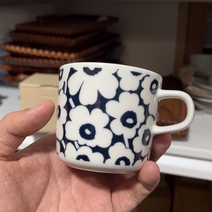 marimekko60周年200ml手握蓝底白小花