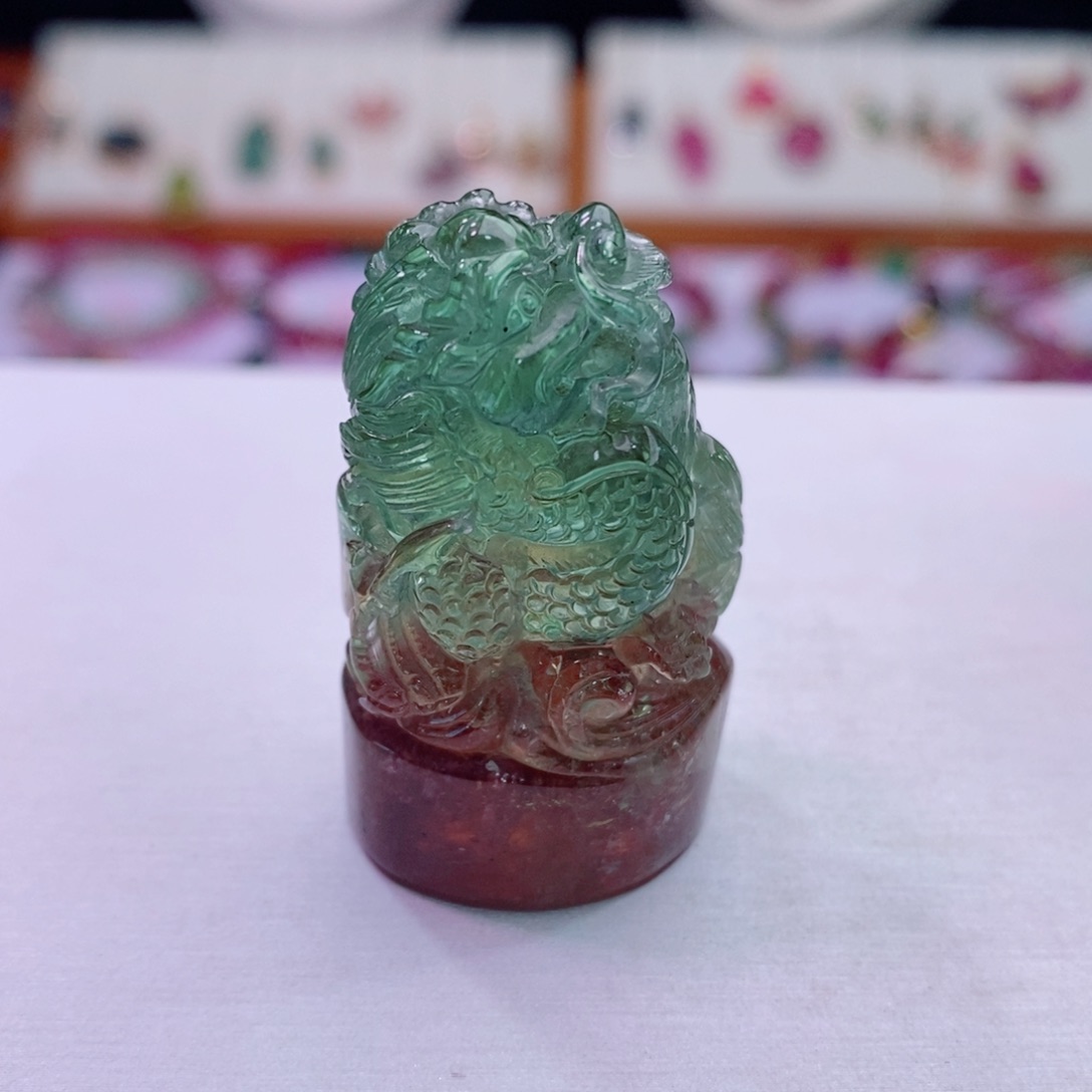 印章未镶嵌碧玺碧玺A印章吊坠两用款