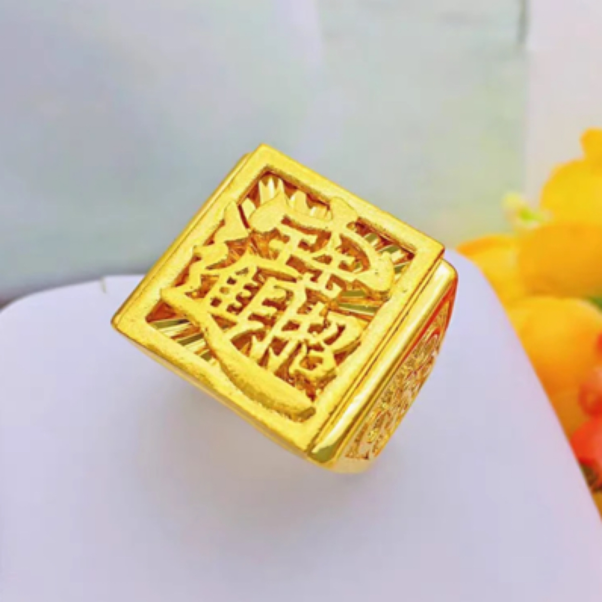 合金戒指 大号招财进宝戒指