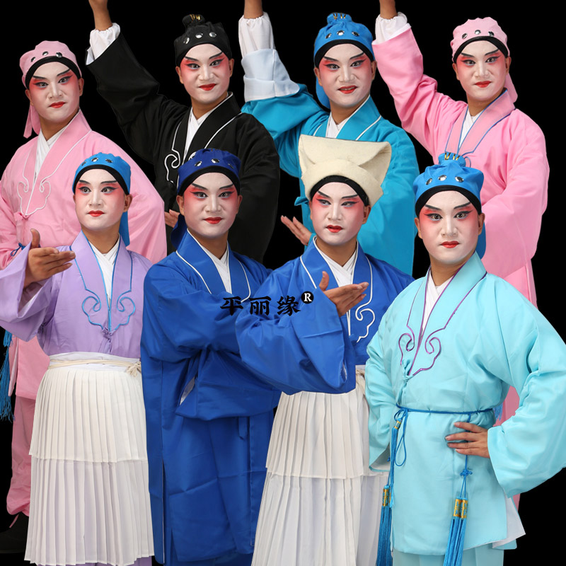 戏曲舞台演出茶衣古装小二武大郎小丑衣服杂役跑堂服装茶裙娃娃衣