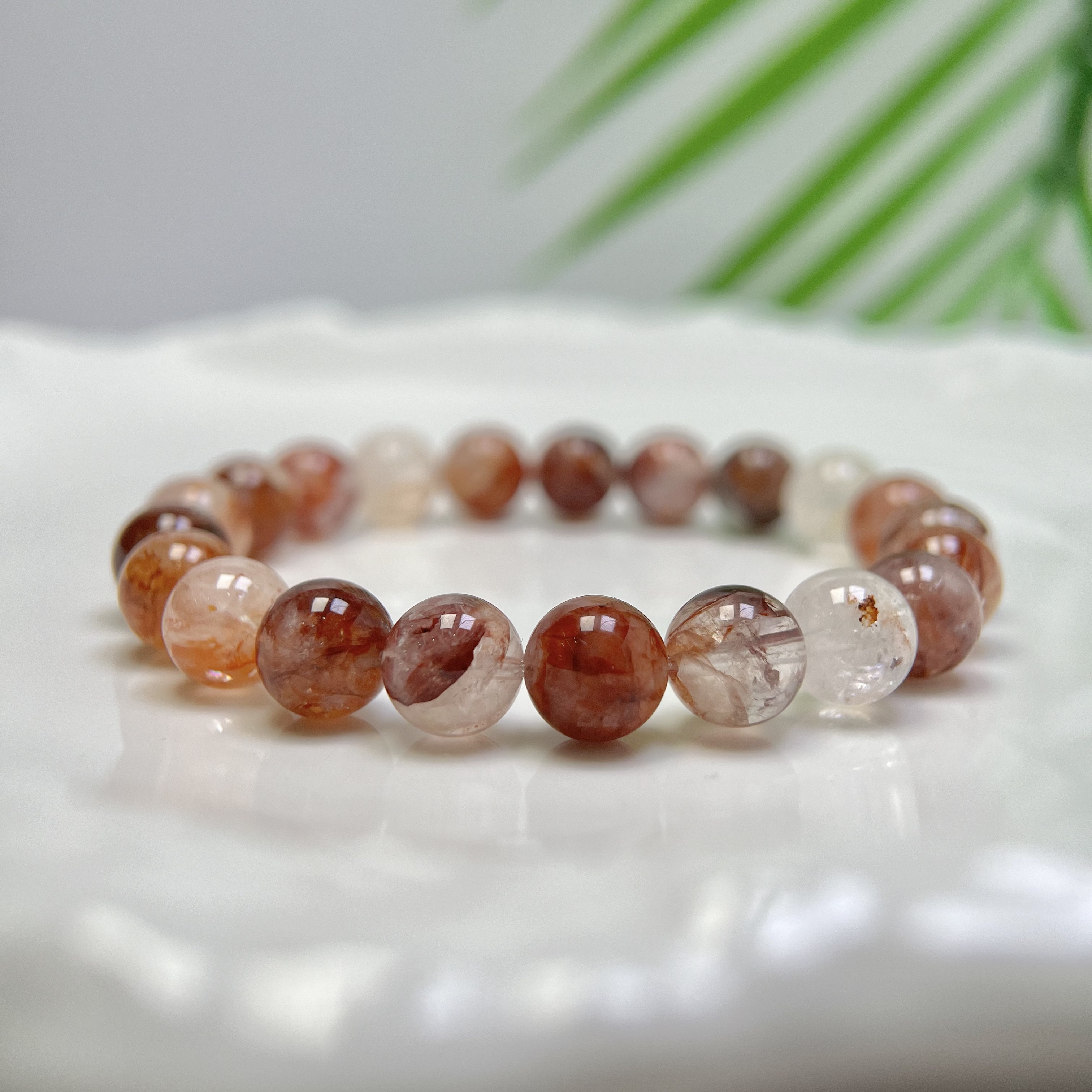 红胶花多宝 水晶圆珠单圈手串8-9mm+合集 FX-6146