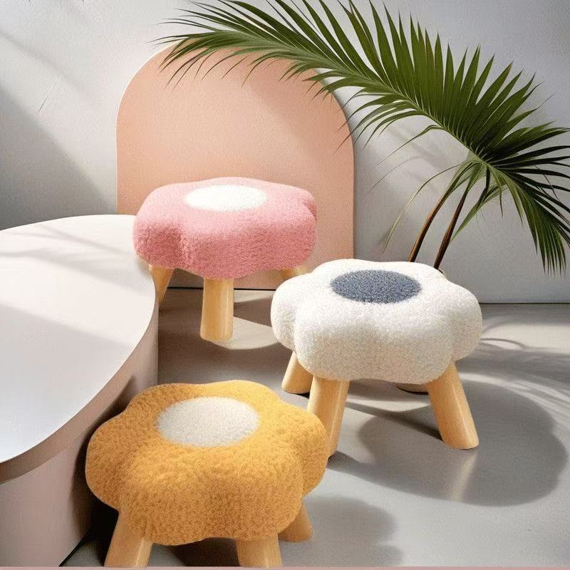花朵小凳子小圆凳网红云朵蘑菇凳房间装饰耐用便宜落地矮凳宝宝椅