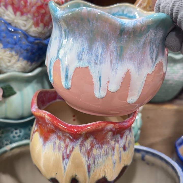 凑9米包邮，有孔，陶瓷花盆