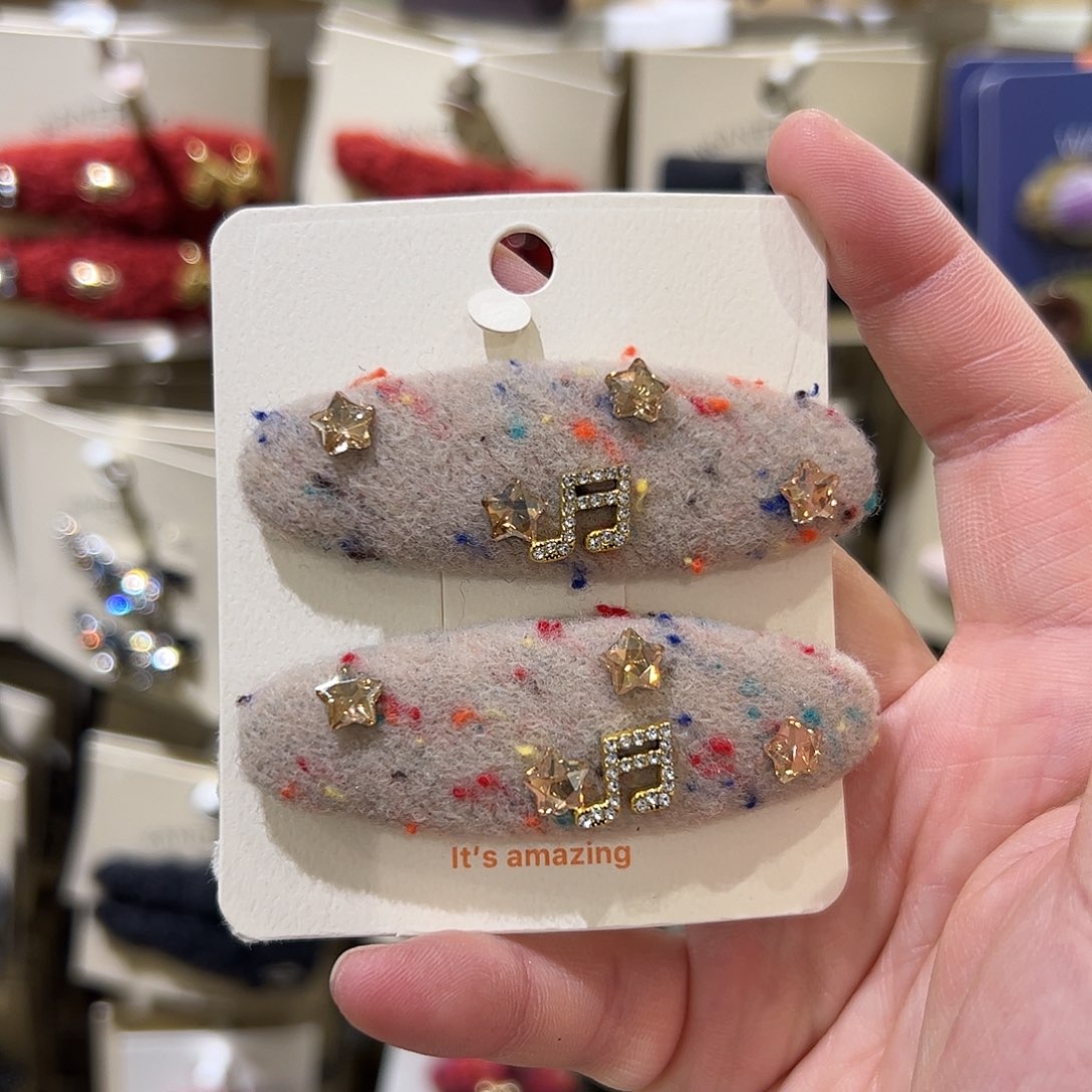 布艺非金属五角星钻拜拜夹