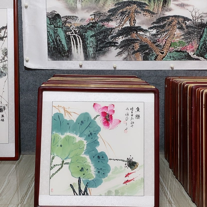 【闪购商品】国画书画作品带框65×65厘米
