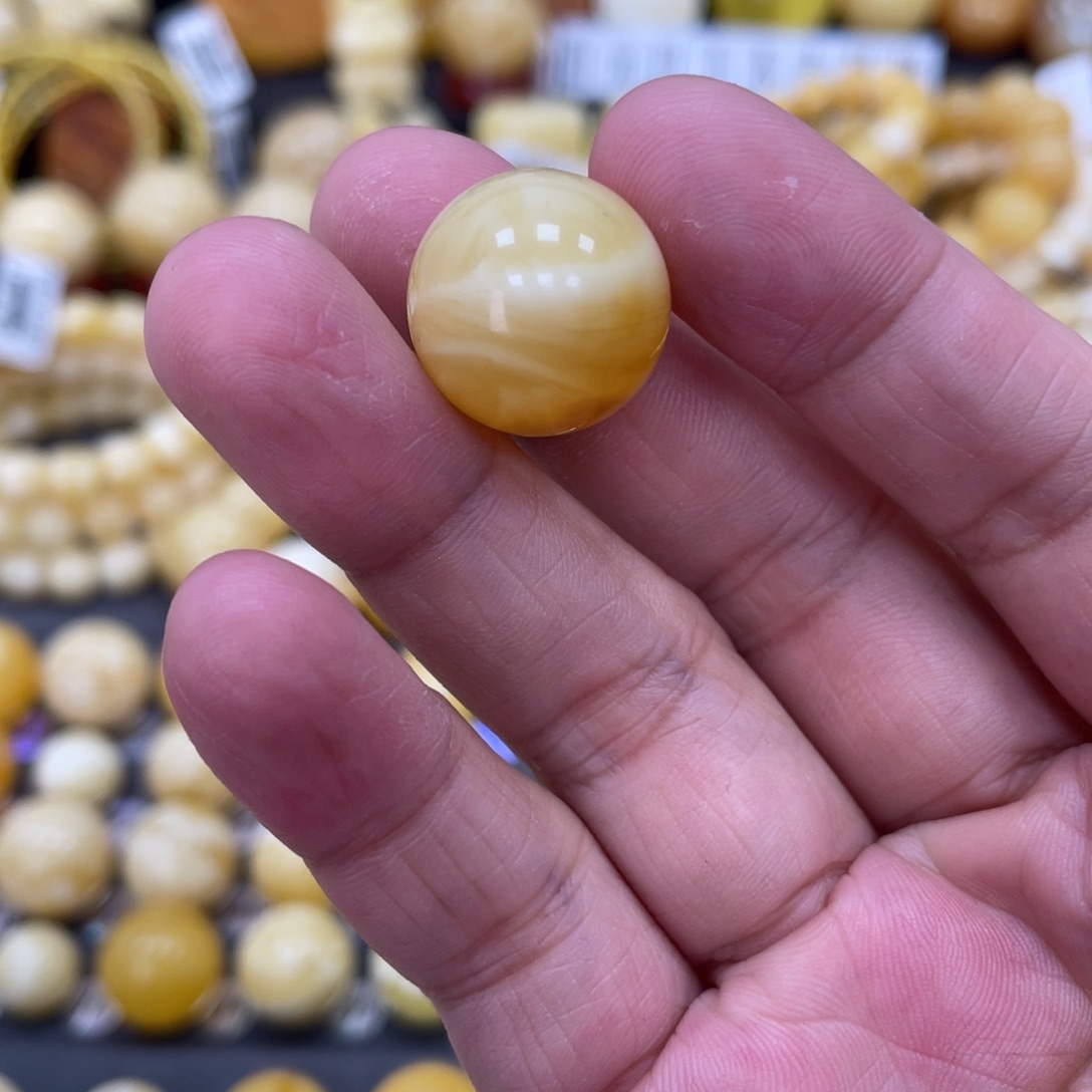 琥珀珠宝奇石未镶嵌17.3mm金妖溶洞