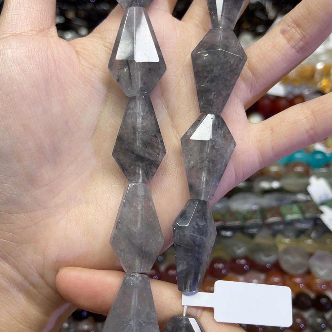 水晶颈饰未镶嵌天然云雾水晶卡17.8✖️27.6长条38厘米