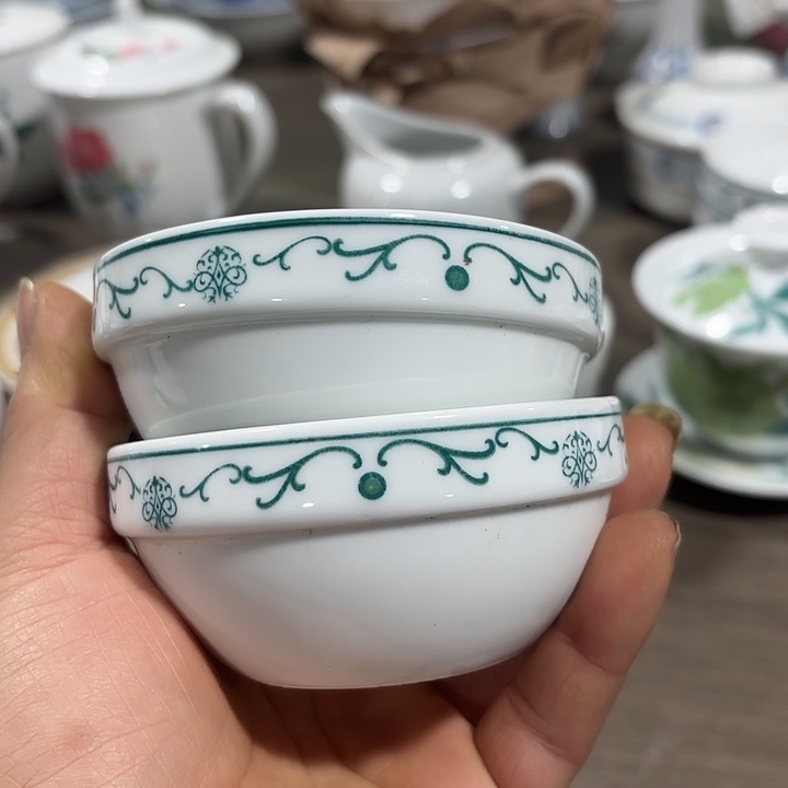 陶小茶碗小茶碗两个微瑕