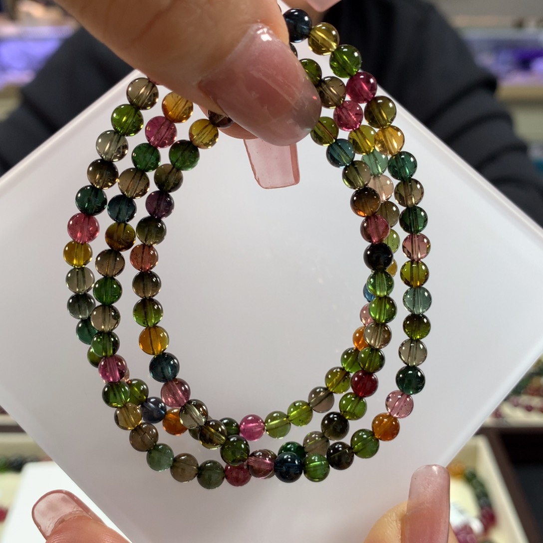 碧玺手链未镶嵌5毫米左右