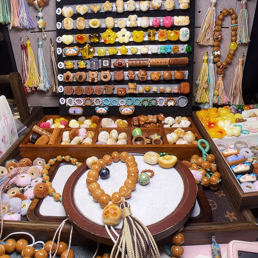 手串猴头核桃独***大漆珠2富甲 流苏 卡环