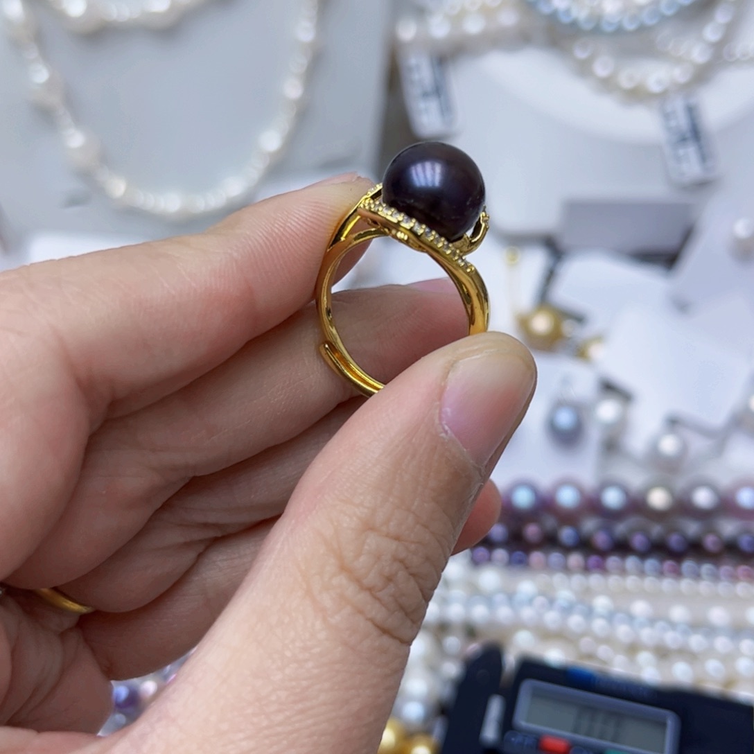 淡水珍珠戒指银S925镶嵌