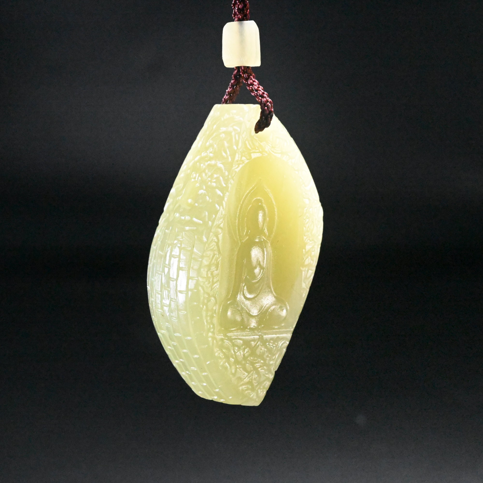 Lot8814 25YU105243和田玉黄玉无相佛挂件/匡时