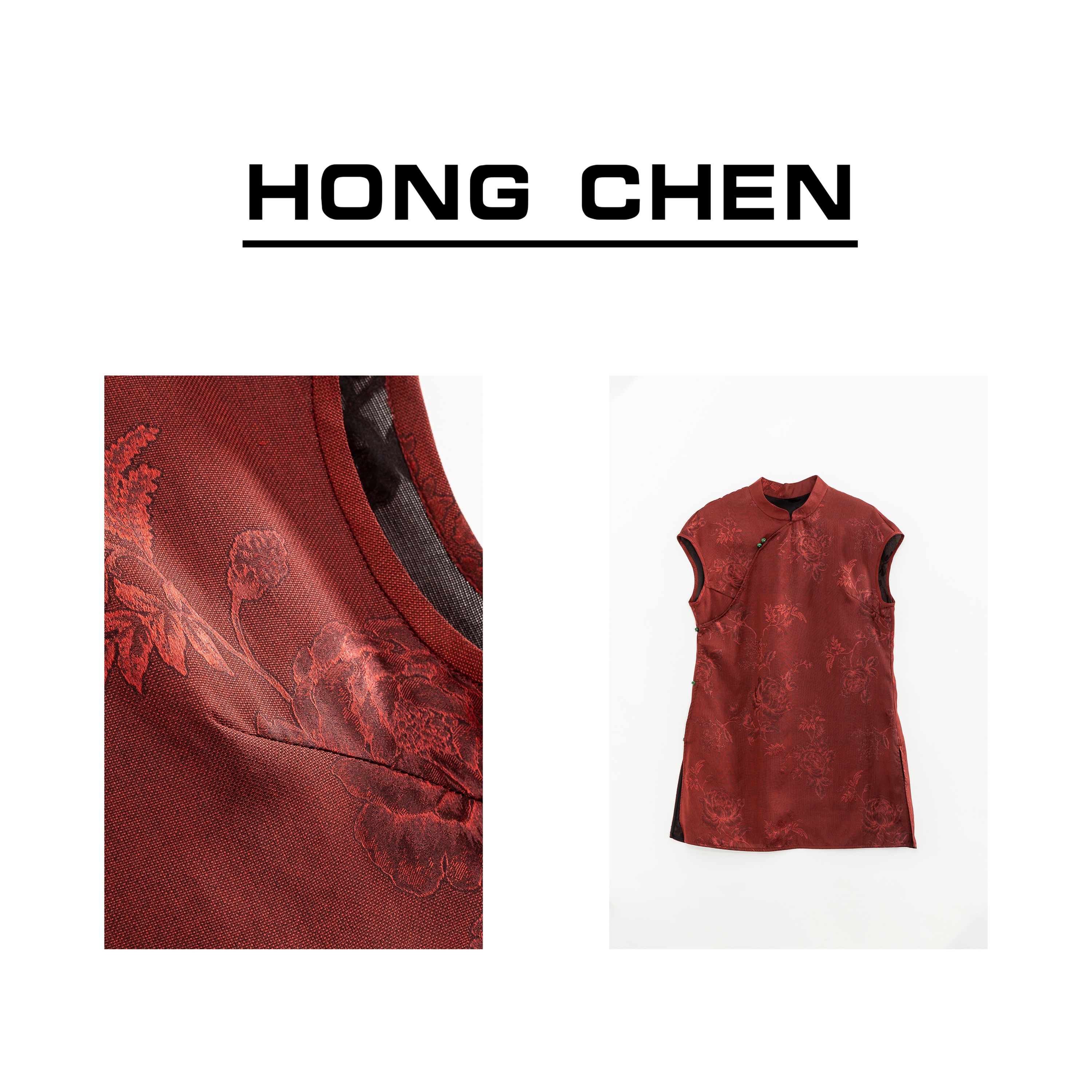 【虹辰·香云纱花萝】高端时尚气质桑蚕丝喜庆高考红色显瘦上衣HC571