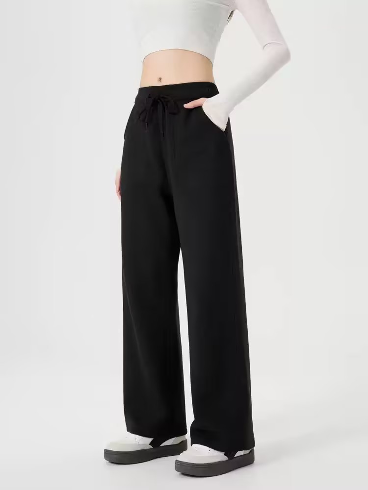 快鱼女士冬季加厚绒直筒休闲裤K5462B