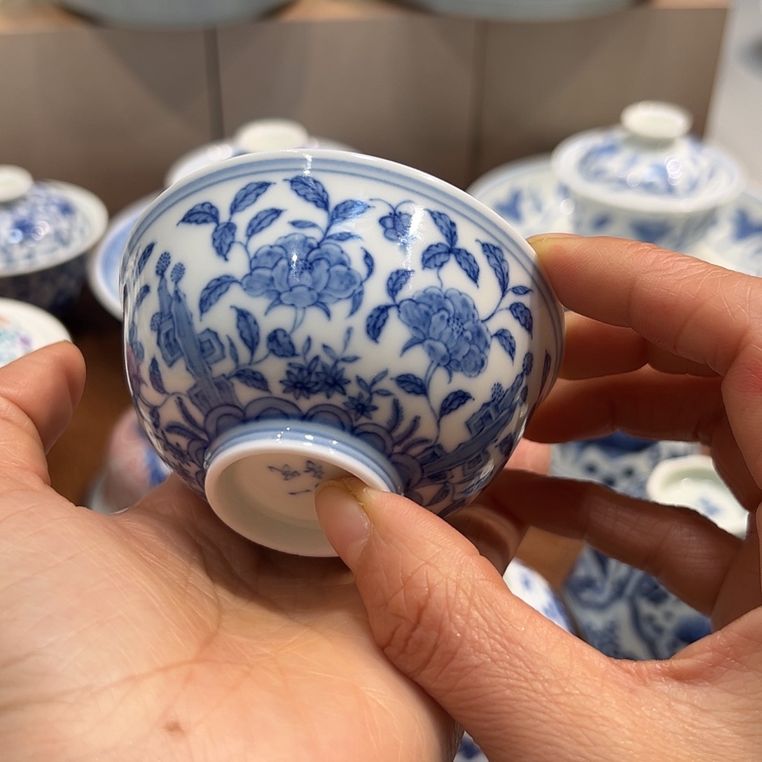 杯子寿石山茶花卉宫碗杯