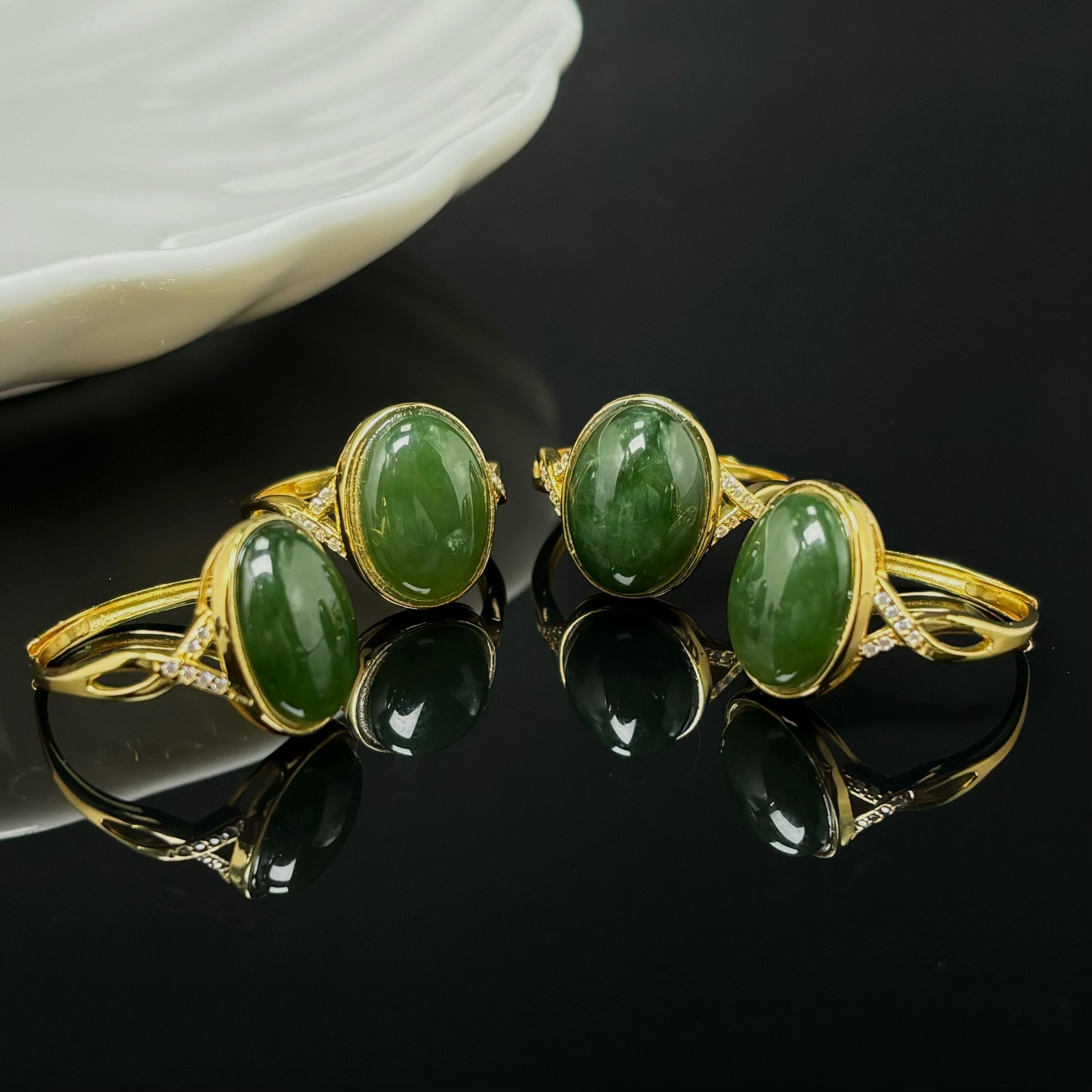 【老郑家】925银镶和田玉戒指(多样性发一件)525