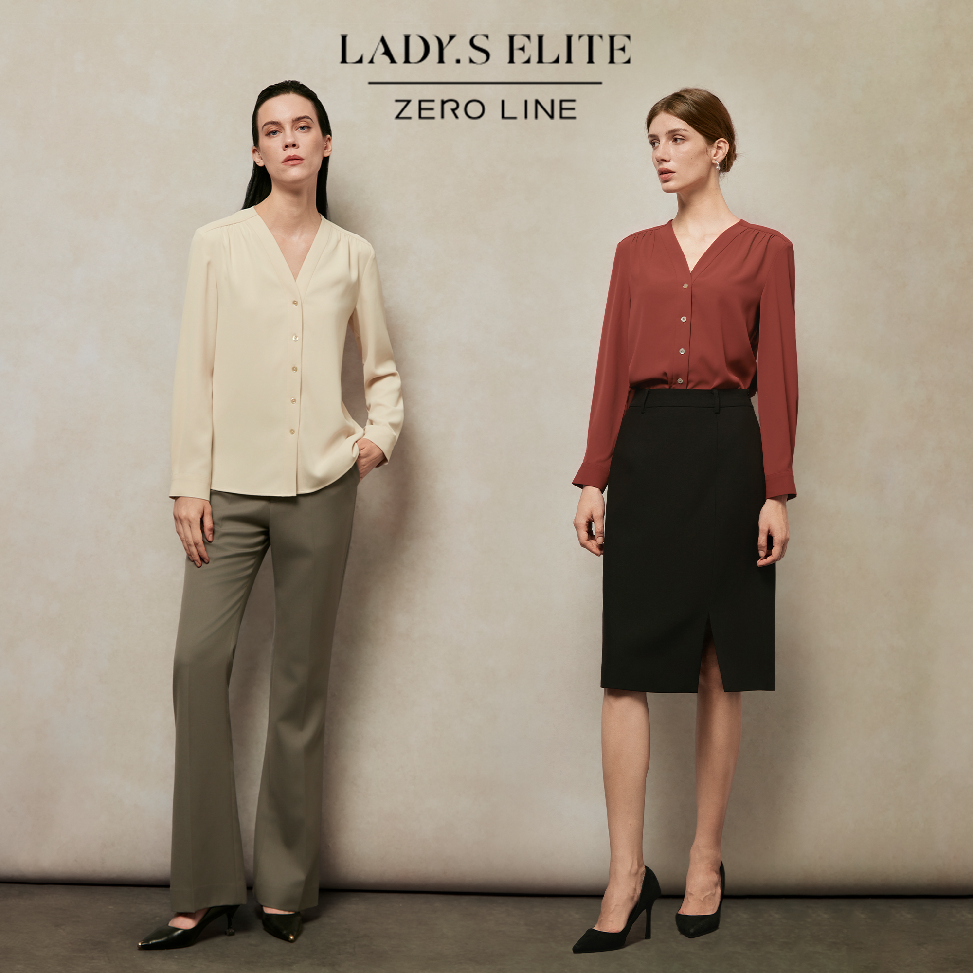 LadySElite纯色衬衫女2025秋季新款百搭高级时尚通勤上衣显瘦内搭