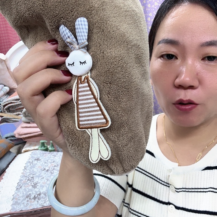 棉棉咖干发巾小兔子