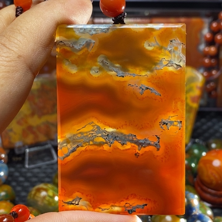 夜***声玛瑙/玉髓未镶嵌颈饰