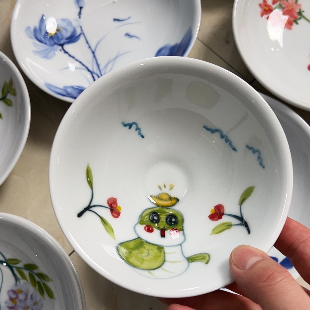 瓷片景德镇陶瓷手工手绘制作