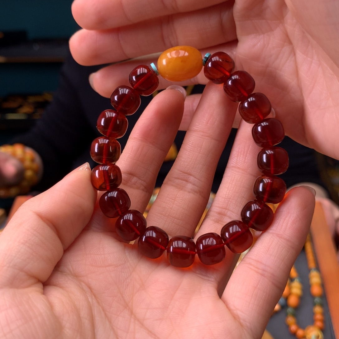 琥珀未镶嵌手串天然