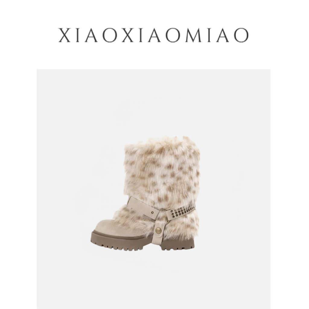 XIAOXIAOMIAO内增高6cm厚底两穿雪地靴女冬季加绒加厚保暖防滑靴