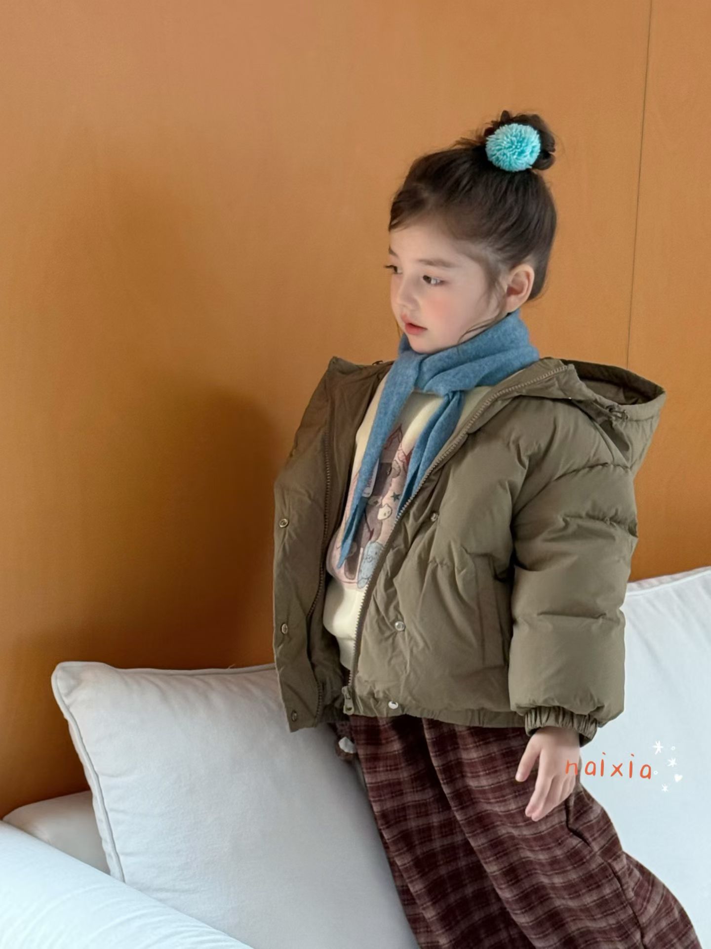 奈下羽绒服专拍女童冬季连帽洋气白鸭绒