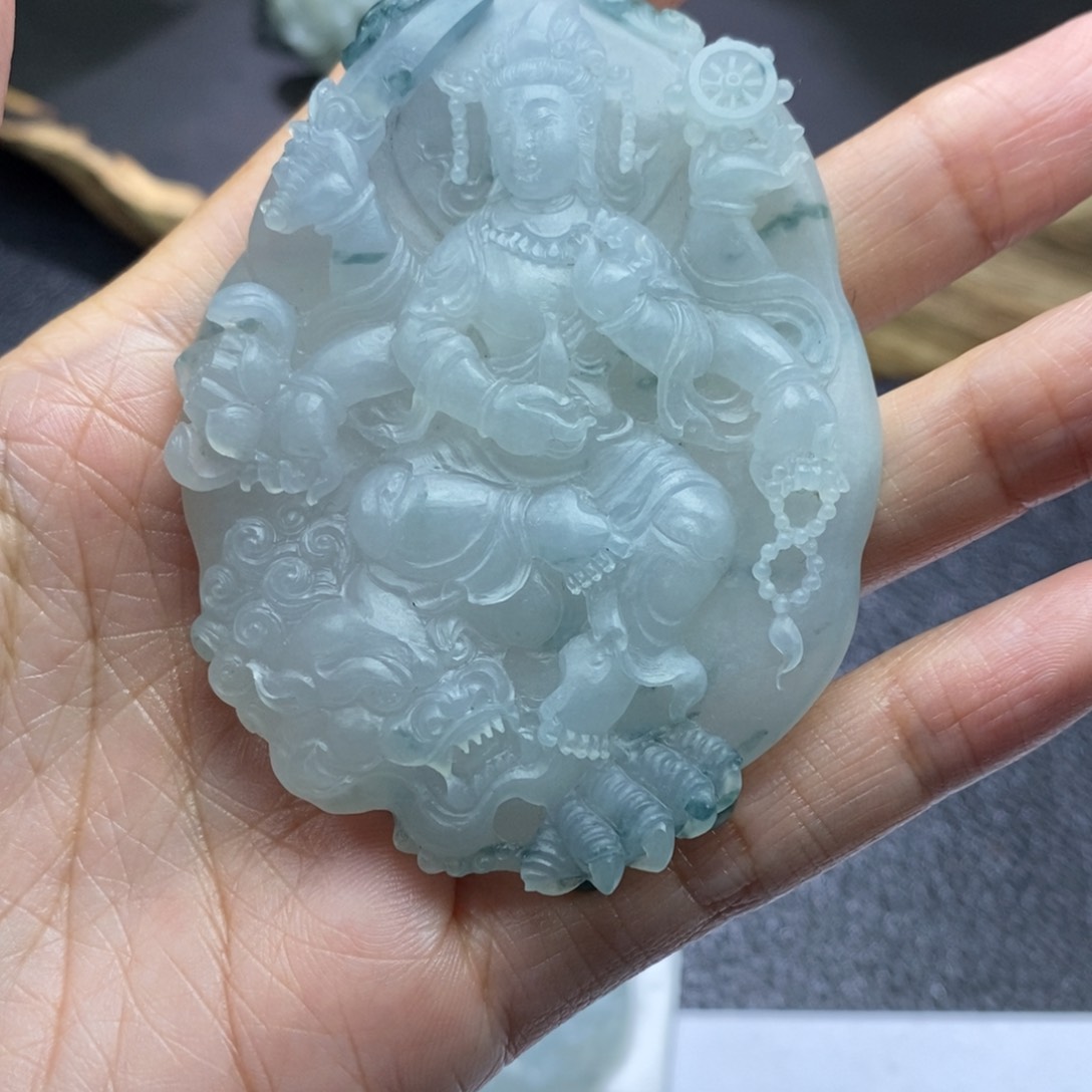 定制翡翠未镶嵌浮*客文殊