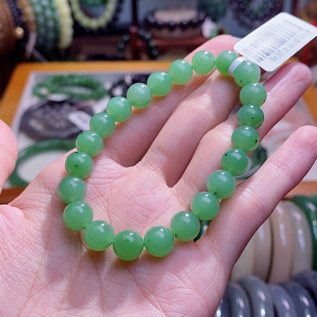 和田玉未镶嵌颈饰碧玉乌兰海手串8MM