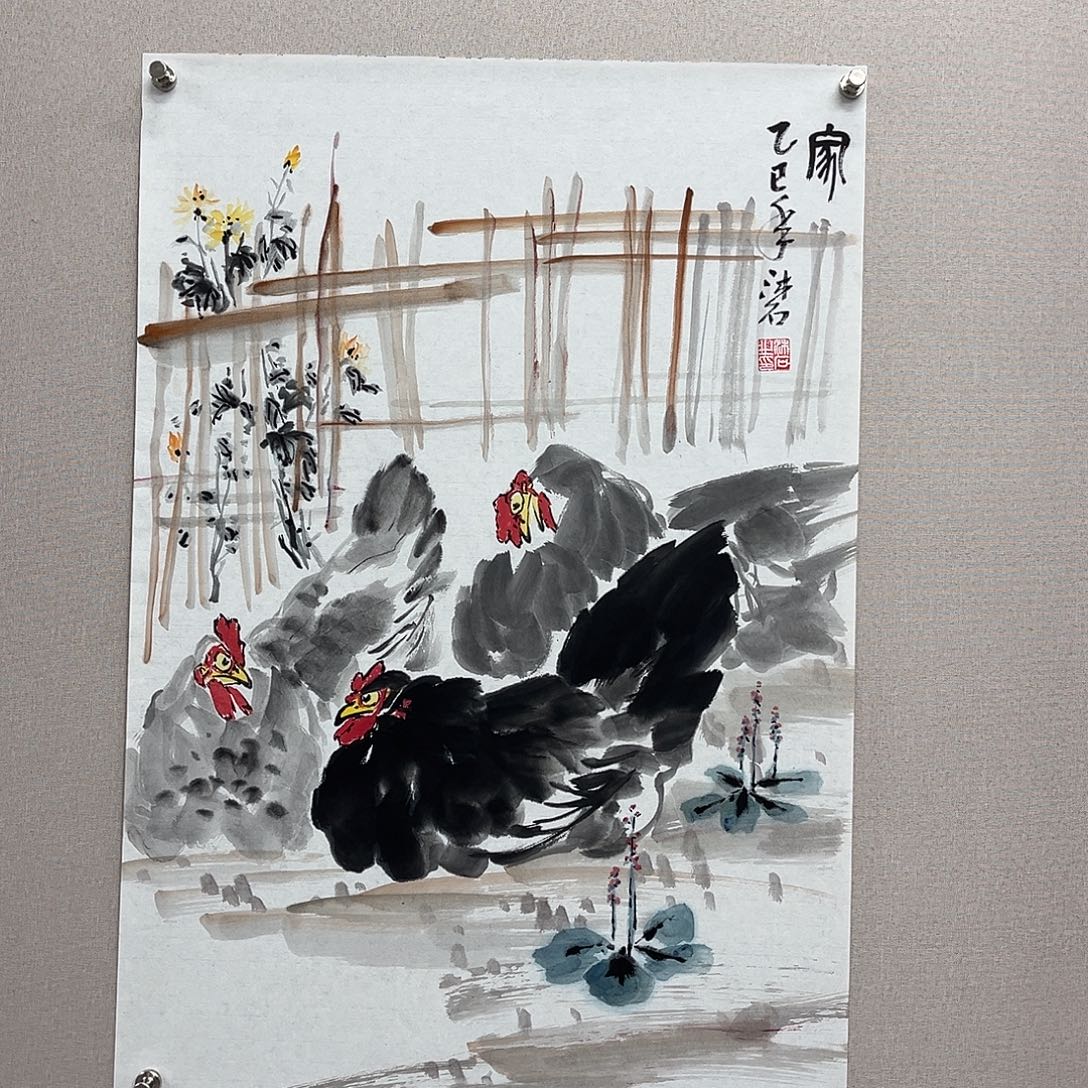 国画艺术家真人手绘