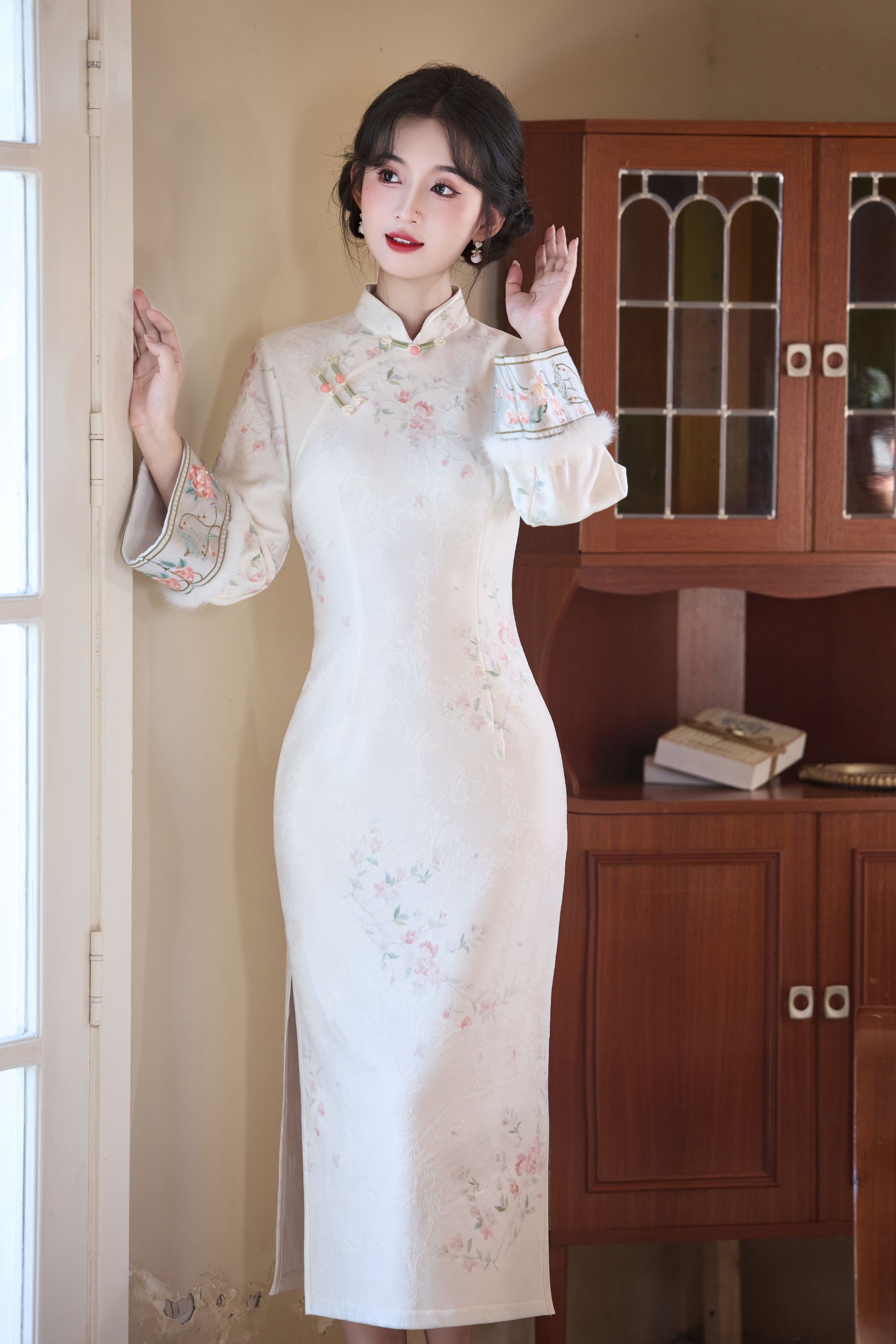 苏故里【藏梦】冬季新款修身显瘦气质女人味旗袍加绒加厚改良版优雅