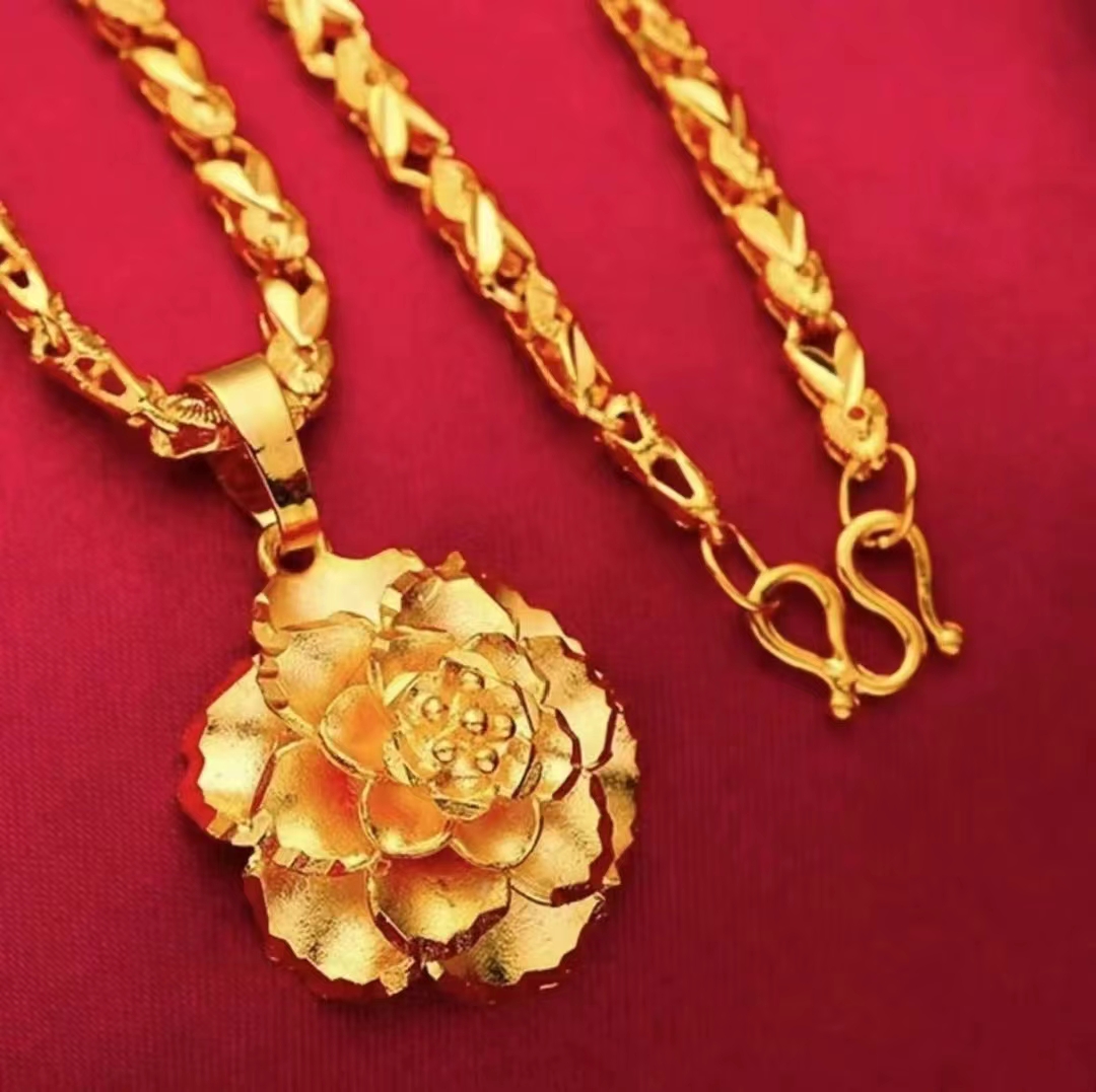 合金项链  2025女款【牡丹花小黄鱼项链 】精美轻奢  时尚百搭 