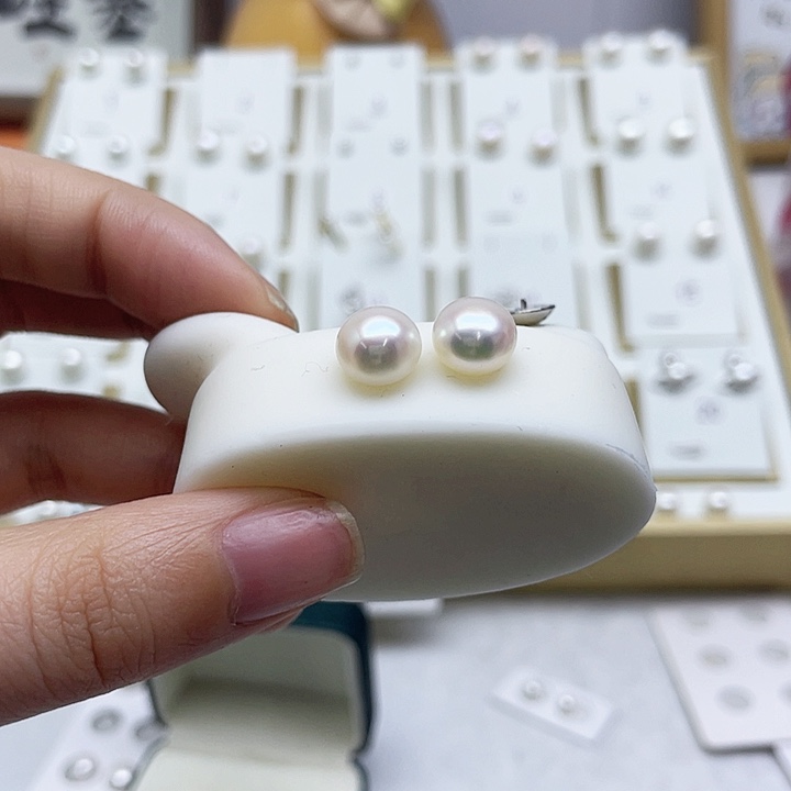 淡水珍珠耳饰银S925镶嵌爱**生