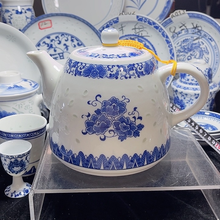 碗青花玲珑1.5升茶壶