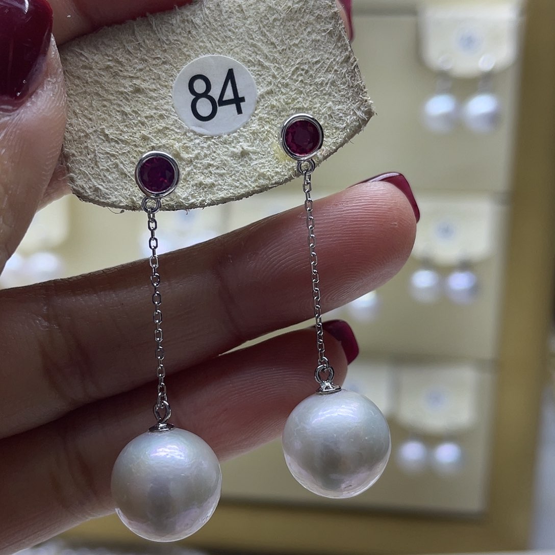 淡水珍珠耳饰银S925镶嵌